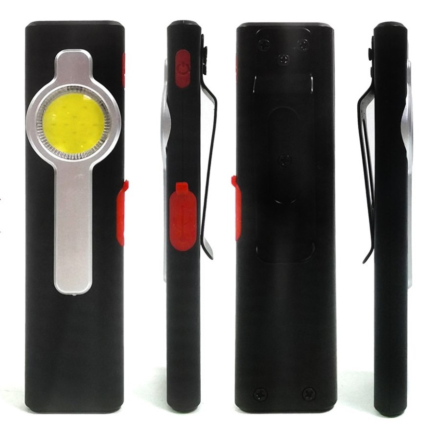 Zoomable Strobe High Power Led Torch Flashlight Rechargeable Baton  Tactical Flashlight Black White