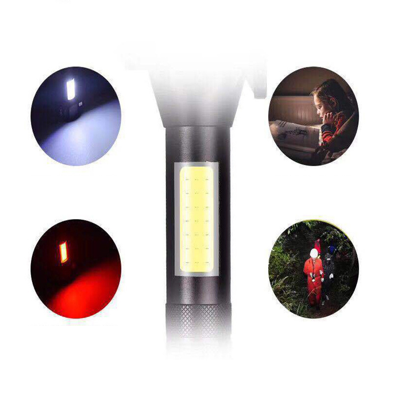 Multifunction Super Bright Powerful COB Torch LED Waterproof Rechargeable Emergency Tactical Flashlight 18650 Battery 80 DC 6V