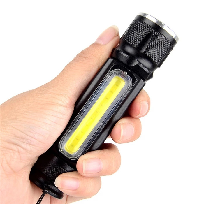 Magnetic Self Defensive Tactical Flashlight Night Vision Outdoor Fishing Keyring Ultrafire Manker Zoom Flashlight Rechargeable