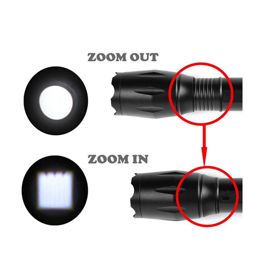 High Power Rechargeable Hunting Camping FlashLights Outdoor Waterproof Micro USB Powerful Torch LED Zoom Tactical Flashlight