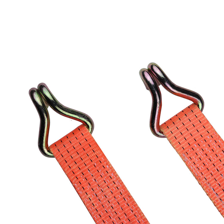 2 inch retractable ratchet strap with double J hooks for heavy duty Polyester ratchet tie down belts