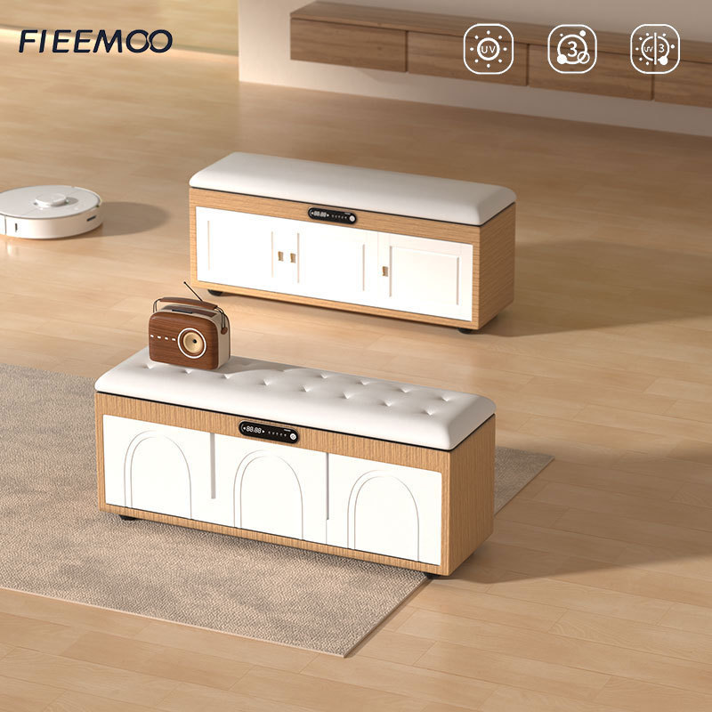 FIEEMOO new style removable cabinet for shoes with soft cushion smart shoe bench with Technology disinfection and deodorization