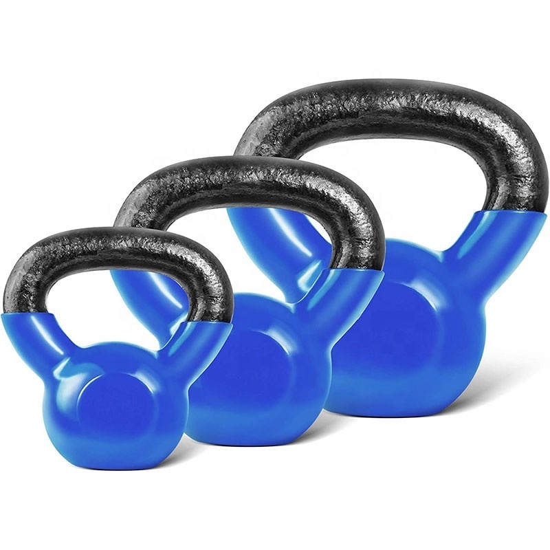 China Gym Fitness Cast Iron Vinyl Coated Kettlebells weights set Strength Core Training Weightlifting kettlebell