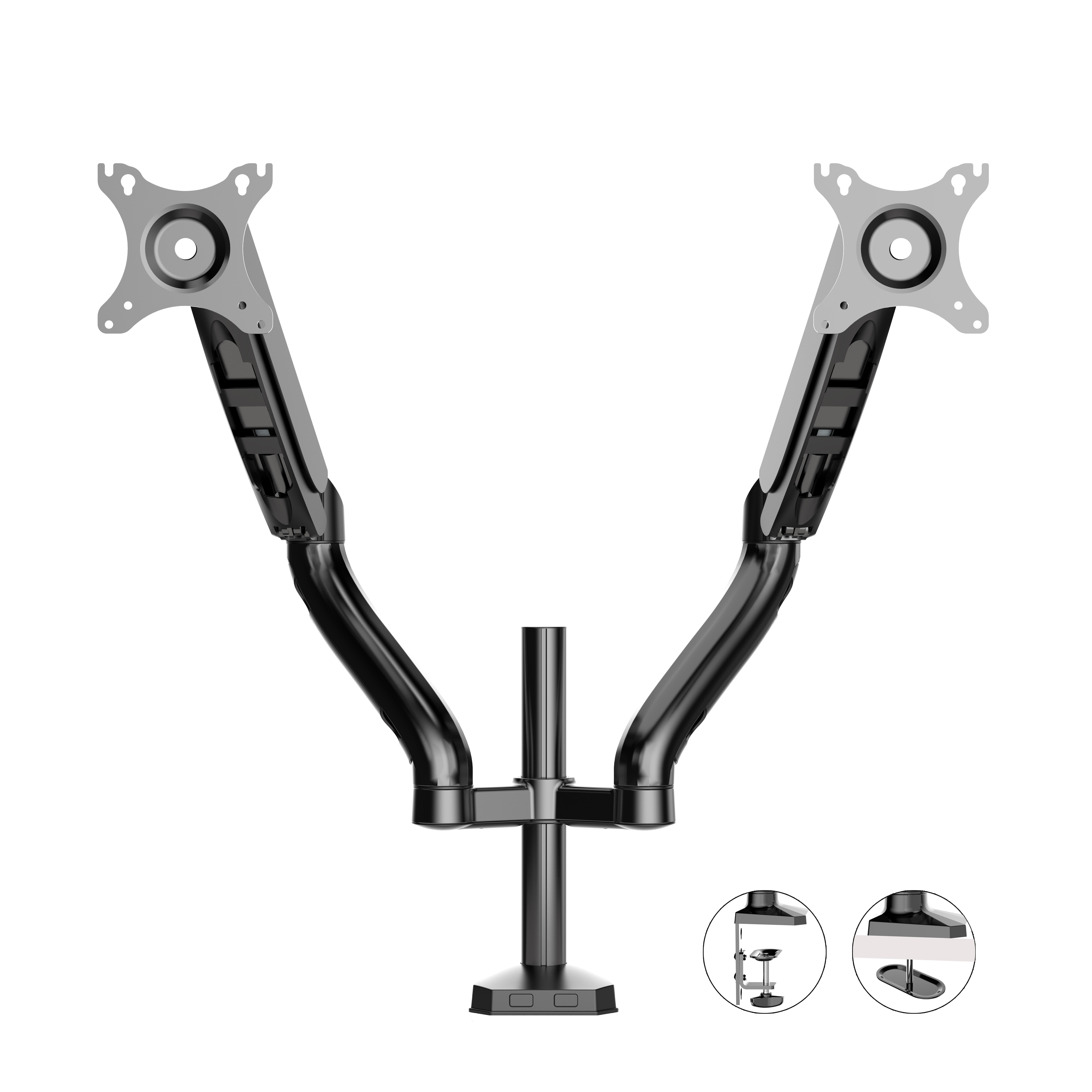 NBJOHSON Swing Arm Desk Mount LCD Arm Dual Computer Monitor Arm Gas Spring Monitor Mount