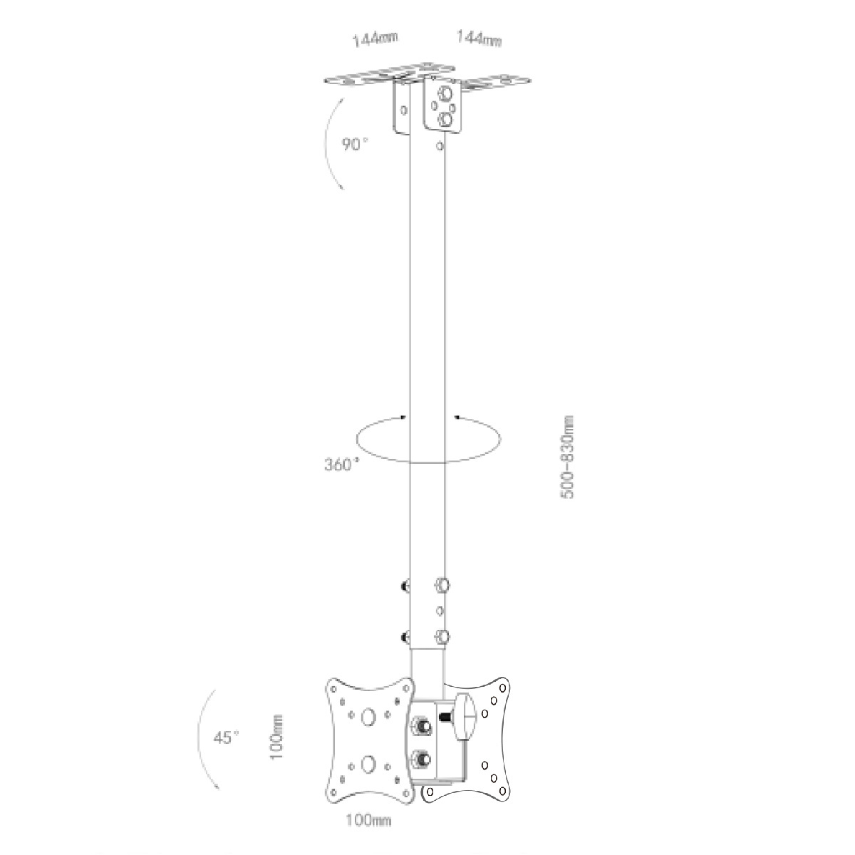 Nbjohson Adjustable Tilt Led Lcd Tv Ceiling Mount Bracket For 14-32 Inch Flip Down System Furniture Ceiling Tv Stands Tv Lift