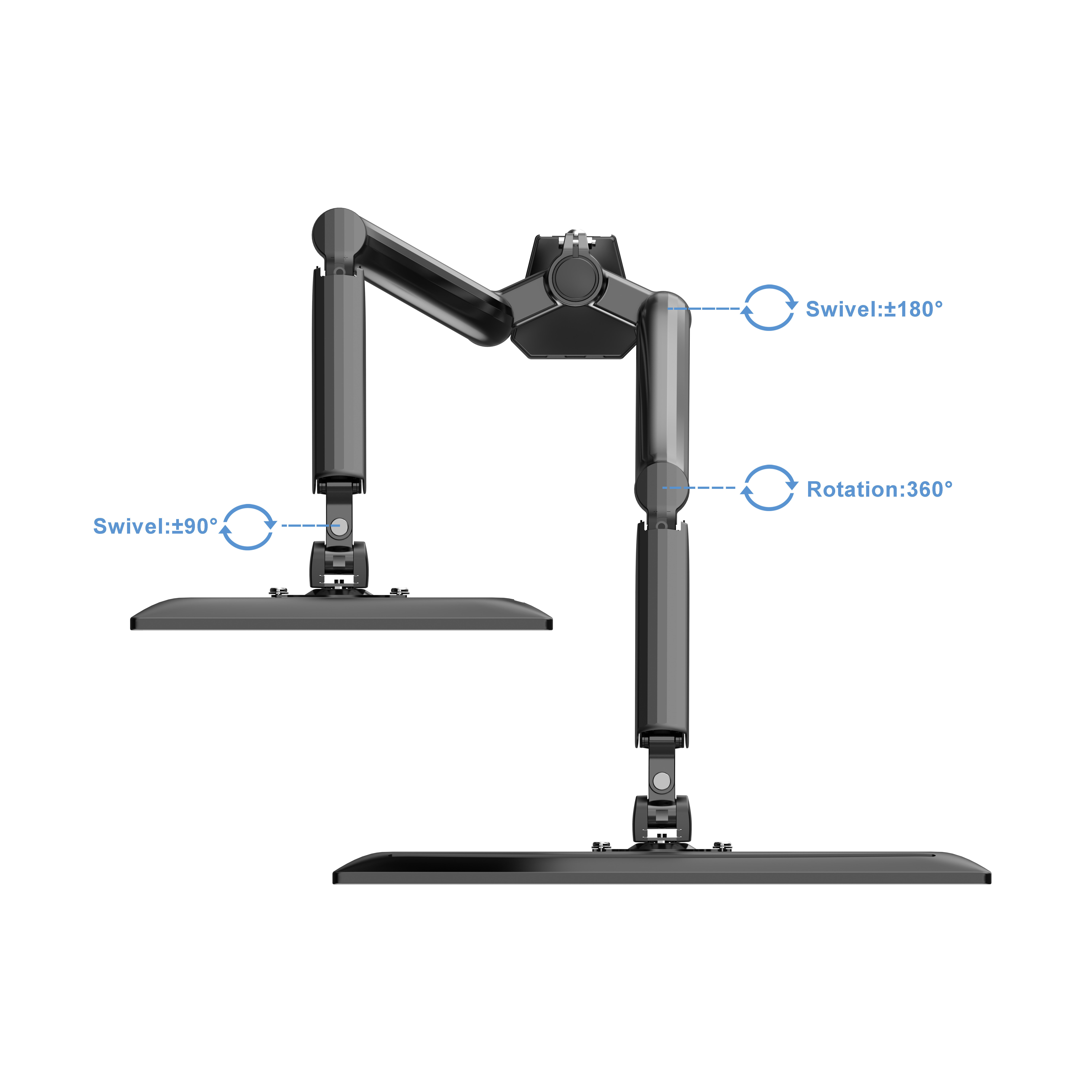 NBJOHSON Swing Arm Desk Mount LCD Arm Dual Computer Monitor Arm Gas Spring Monitor Mount