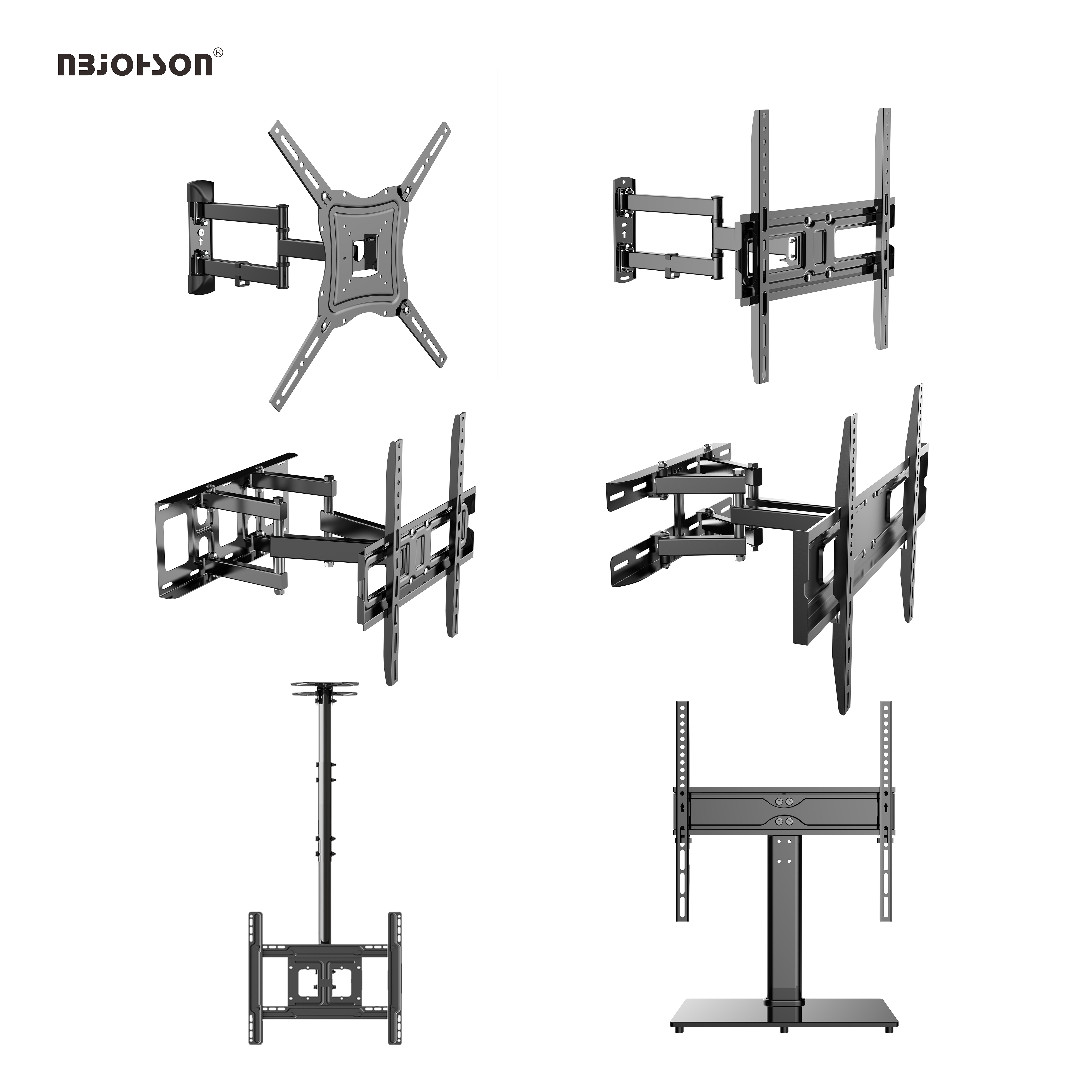 NBJOHSON Most Popular Swivel Swing Heavy Duty Articulating Arms Full Motion TV Wall Mount Bracket for LCD TV