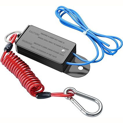 Electric Trailer Breakaway Switch with 6ft Breakaway Coiled Cable and Hook for RV Towing