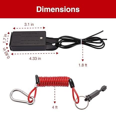 Electric Trailer Breakaway Switch with 6ft Breakaway Coiled Cable and Hook for RV Towing