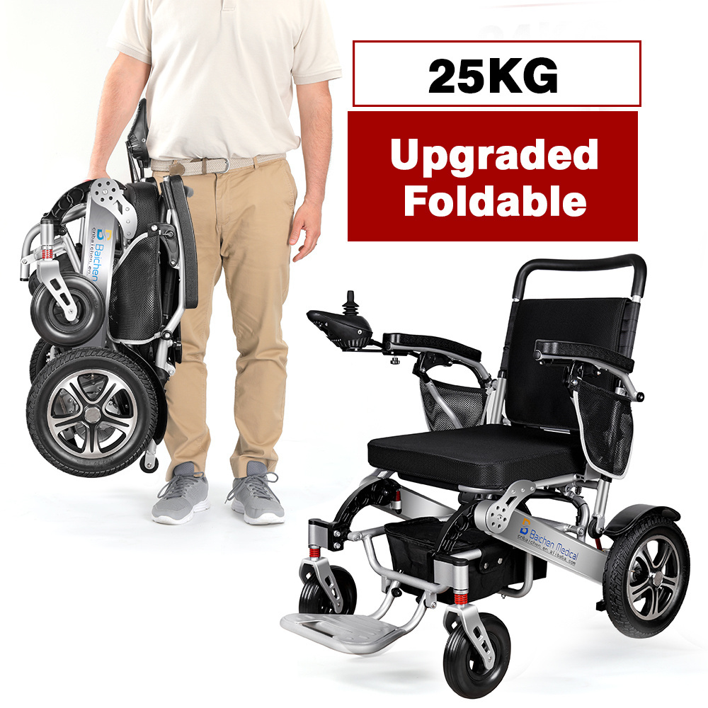 Folding Lightweight Portable Motorized Power Wheel chair Aluminium Alloy Remote Control Foldable Electric Wheelchair