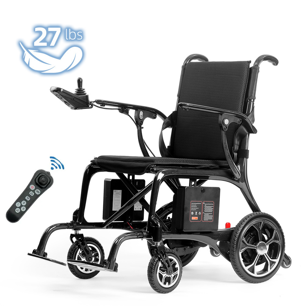 Luxury Light 12.5kg Carbon Fiber Electric Wheelchair Electric Car For Disabled People In Wheelchair For Disabled Travel