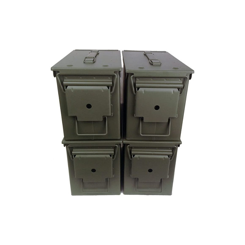 Green black waterproof M2A1 50 Cal Metal Ammo Storage Box with seal Ammo Cans