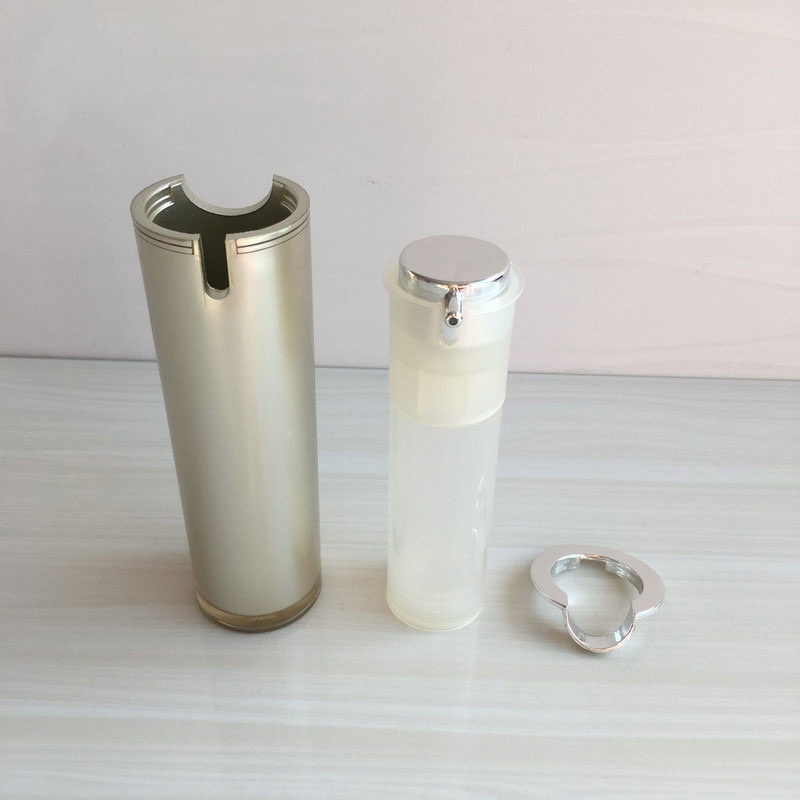 Free sample acrylic cosmetic bottles black 15ml/30ml/50ml airless lotion pump bottle