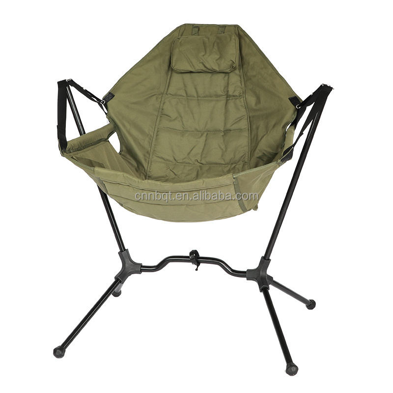 Outdoor Chairs Folding Grey Foldable Hammock Chair Lounger Recliner Camping Rocking Camp Chairs With Carry Bag -