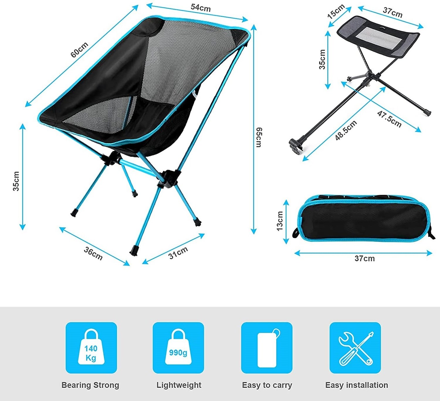 Hiking Camp leg rest Hot Selling Outdoor Camping Fishing Hiking Beach Travel Moon chair foot rest