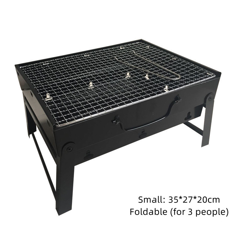 New Foldable Portable Barbecue Charcoal Grill Stainless Steel Mesh Camping Outdoor Folding BBQ Table Thickened For Kitchen