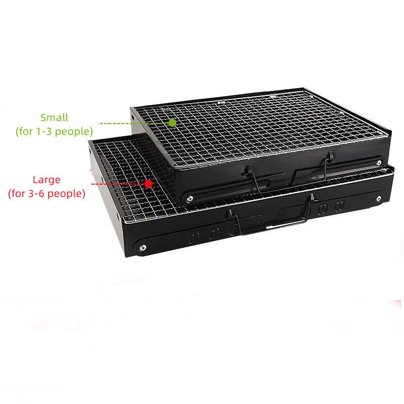 New Foldable Portable Barbecue Charcoal Grill Stainless Steel Mesh Camping Outdoor Folding BBQ Table Thickened For Kitchen