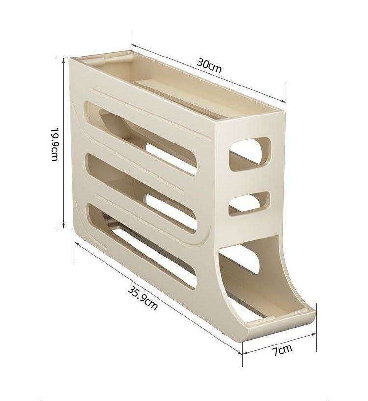 Wholesale Plastic Kitchen Automatic 30 Egg Rolling Dispenser Fridge Holder Storage Box Organizer Rack 4 Layers For Refrigerator