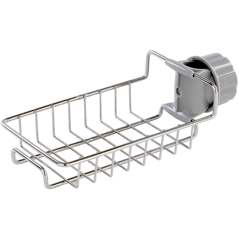 Wholesale Hanging Kitchen Sink Soap Sponge Holder Drain Rack Stainless Steel Storage Shelf Caddy Organizer Over Faucet For Home