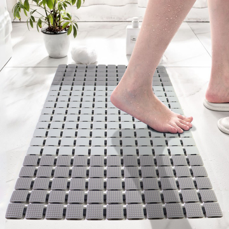 Wholesale TPE Anti-Slip Bath Tub Shower Mat With Suction Cup Non Slip Skid Square Foot Scrubber Massage Bathroom Floor For Hotel