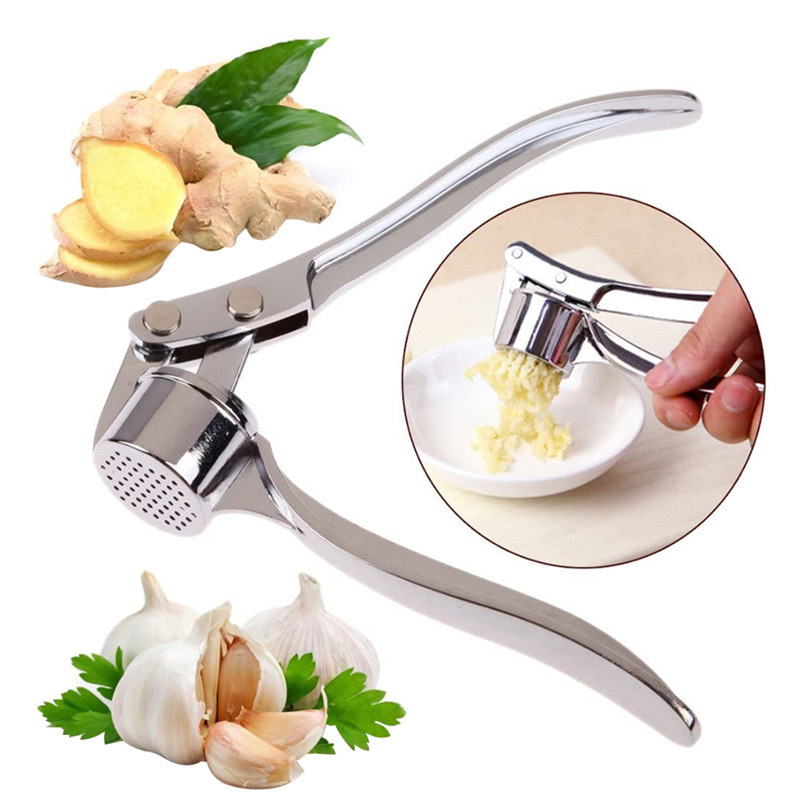 New Manual Zinc Alloy Garlic Press Tool Multifunctional Easily Stainless Steel Hand Ginger Chopper Crusher Mincer For Kitchen