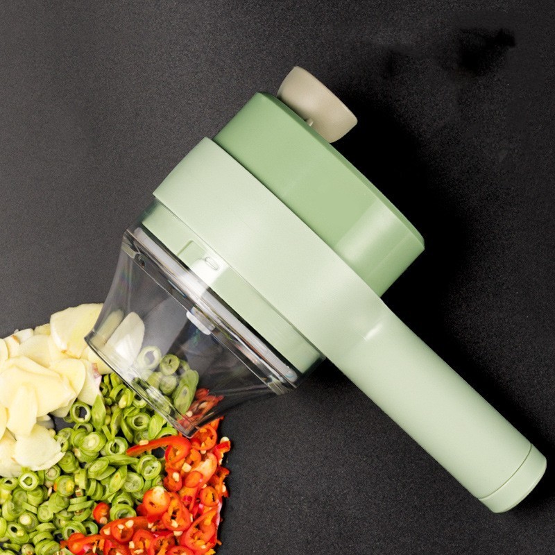 4 In 1 Portable Handheld Electric Vegetable Chopper Food Cutter Slicer Shredder Set Multifunctional Mini USB Dicer For Kitchen