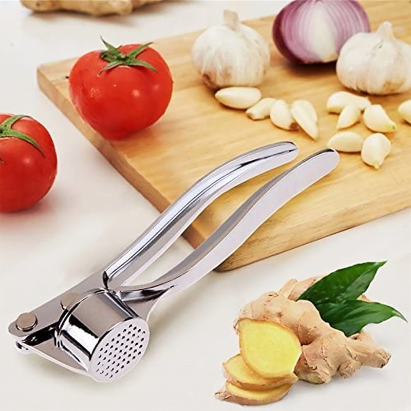 New Manual Zinc Alloy Garlic Press Tool Multifunctional Easily Stainless Steel Hand Ginger Chopper Crusher Mincer For Kitchen