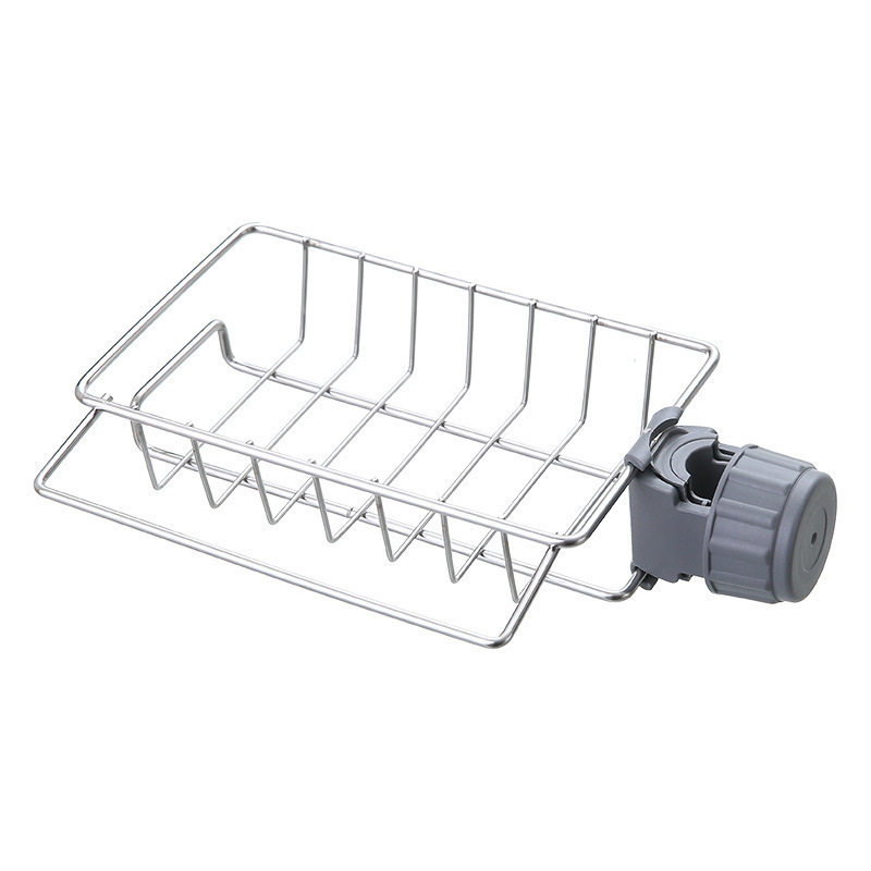 Wholesale Hanging Kitchen Sink Soap Sponge Holder Drain Rack Stainless Steel Storage Shelf Caddy Organizer Over Faucet For Home