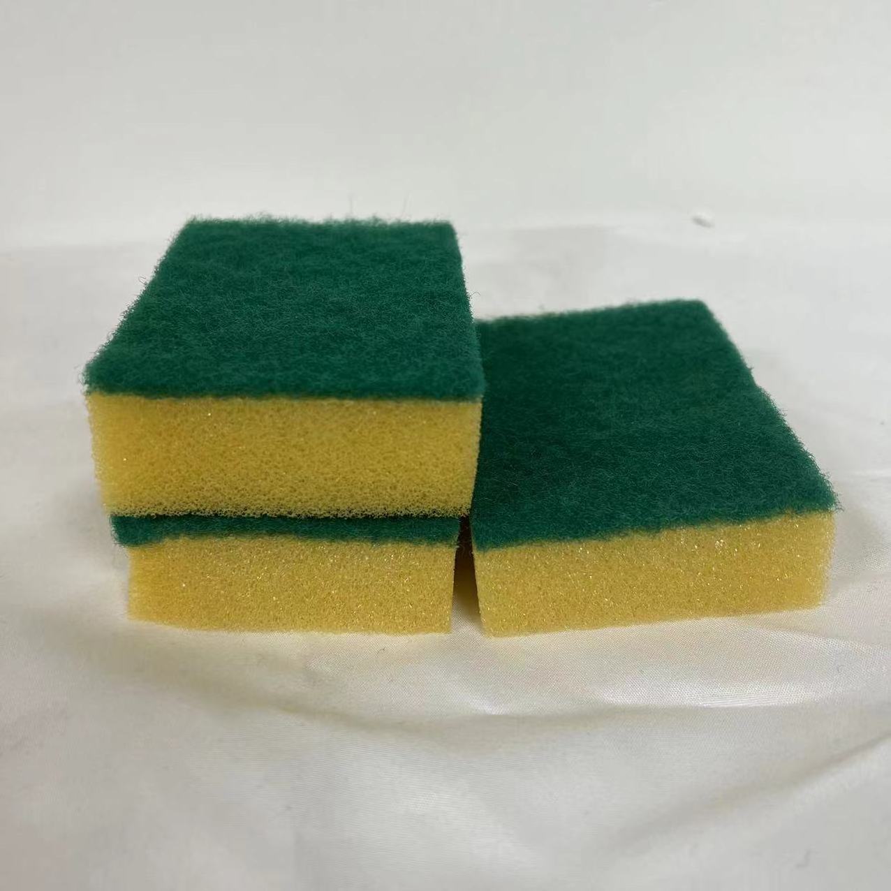 Factory Direct Low MOQ Kitchen Cleaning Sponges And Scouring Scrubber Pads Cellulose Biodegradable Green Pad For Dishes And Pots