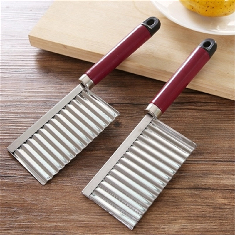 Factory Manual Stainless Steel Potato Chip Crinkle Cutter Slicer Wavy French Fries Fry Knife Multifunctional Chopper For Kitchen