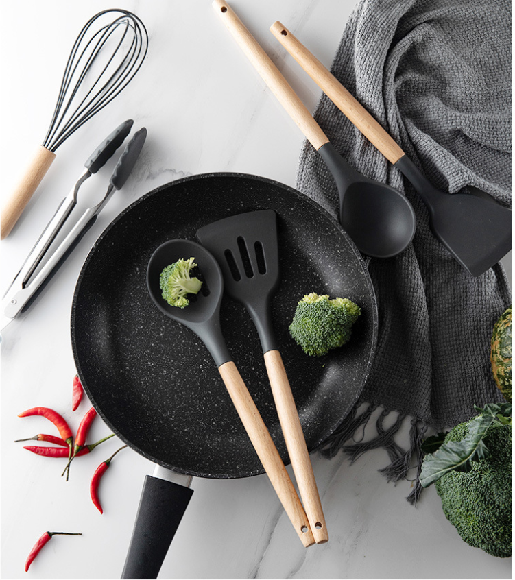 High Quality Silicone Cooking Utensils 12 Pieces Eco-friendly Silicone Kitchen Accessories Utensils Set