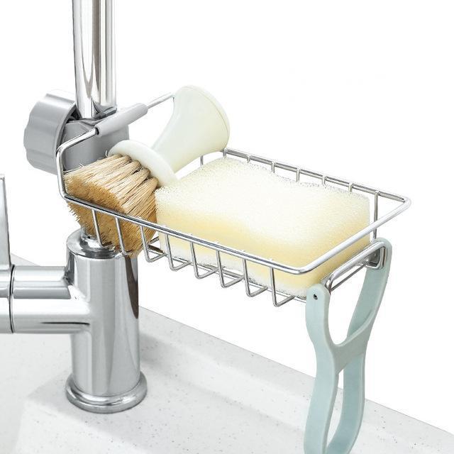 Adjustable Faucet Tap Drain Rack Kitchen Utensil Rack Sponge Holder for  Sponge Scrubbers Soap