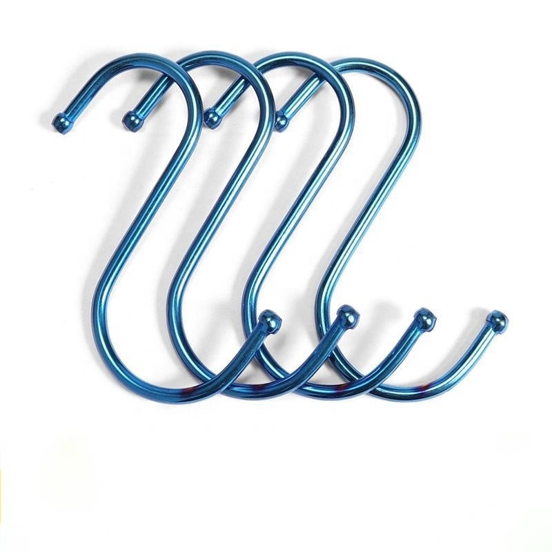 5PCS PACK Stainless Steel410 S-shaped Polishing Metal Hanging Hook Metal Hanger For Household Shelves