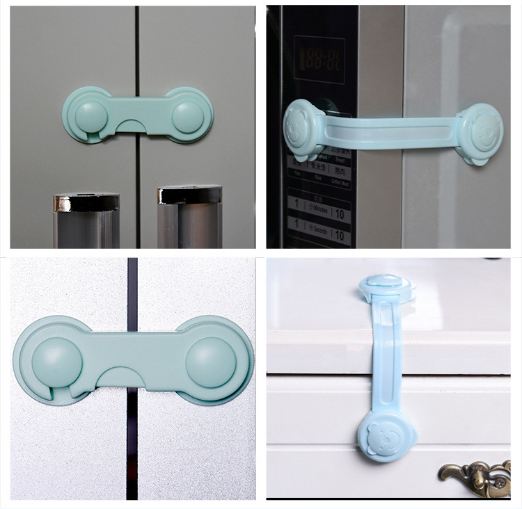 Cabinet Doors Latch Locks Baby Safety Lock Child Proofing Cabinets Drawer Lock with Adhesive Easy Installation