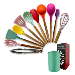 High Quality Silicone Cooking Utensils 12 Pieces Eco-friendly Silicone Kitchen Accessories Utensils Set