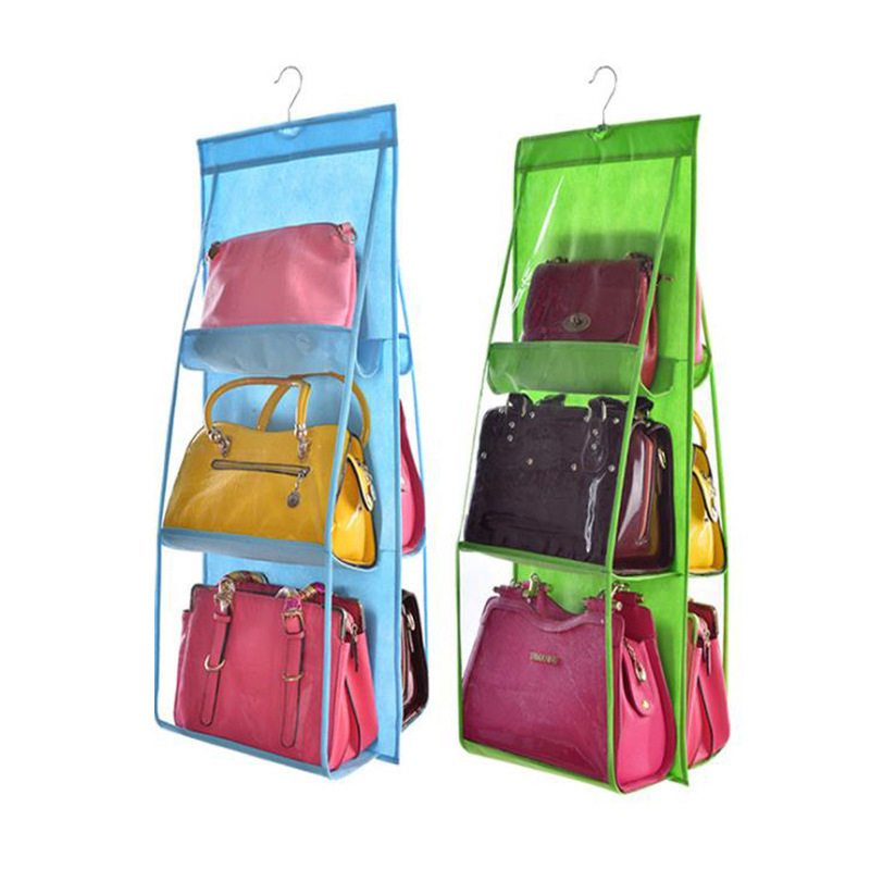 35 * 35 * 90cm Dust-proof wardrobe closet storage bag hanging bag wall removable handbag hanging Handbag Wallet Storage