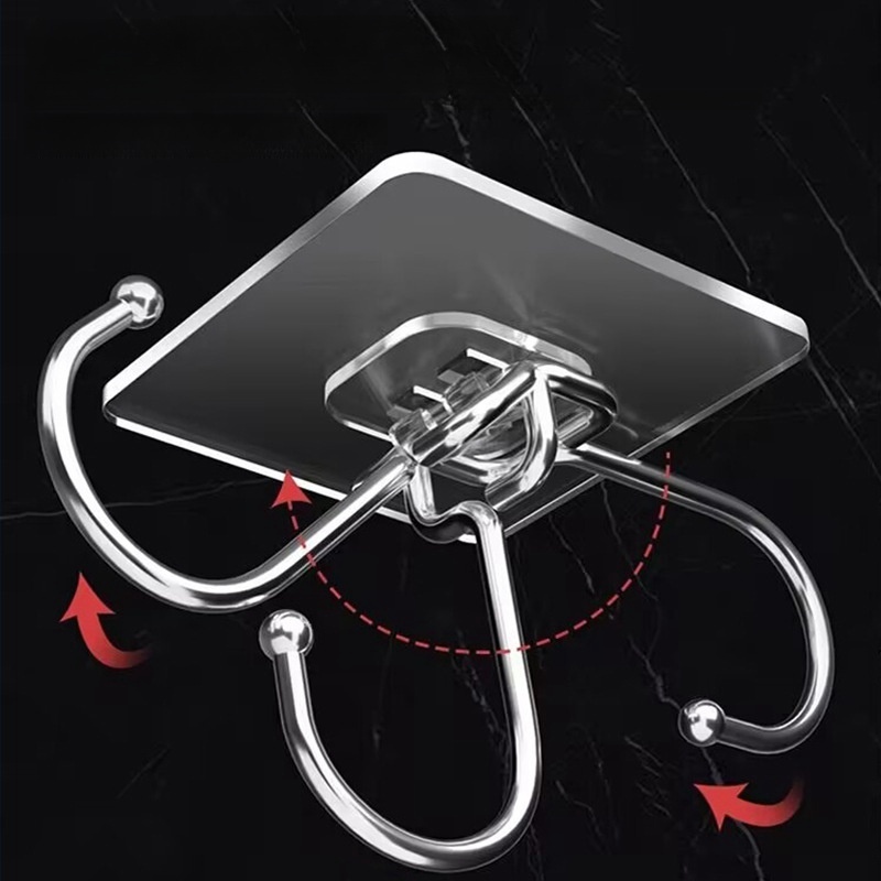 75 wires Strong Loading Bearing Capacity Self-adhesive PVC Sticker Coat Hook Clothes Hanger Neatening Storage