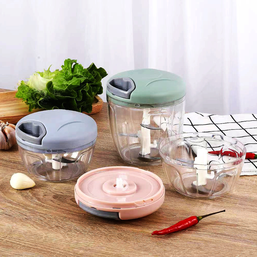 500ML/900ML Hand-held Processor Kitchen Vegetables Blender Garlic Cutter Mini Manual Food Meat Vegetable Garlic Grinder Chopper