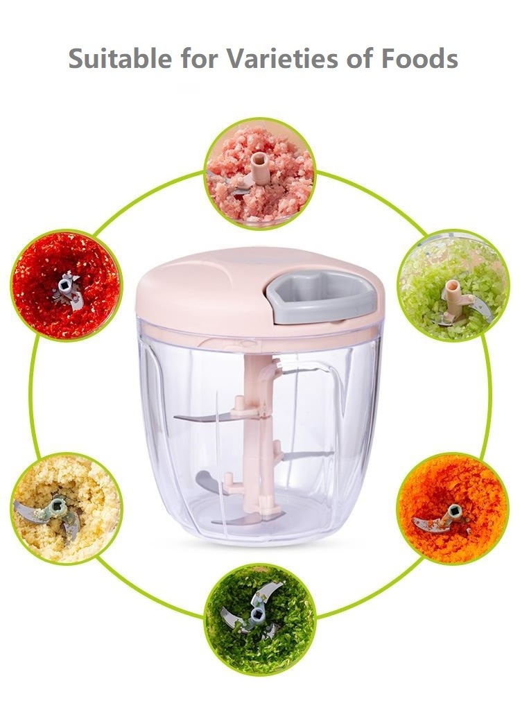 500ML/900ML Hand-held Processor Kitchen Vegetables Blender Garlic Cutter Mini Manual Food Meat Vegetable Garlic Grinder Chopper