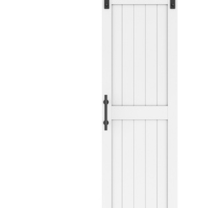 26in x 84in Knocked down version H style white wooden barn door,DIY Assembly