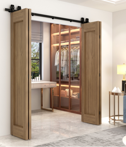 Black Folding Sliding Barn Door Hardware