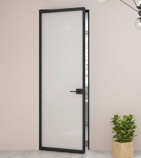 Modern French Style Swing Glass  Door Metal Frame Interior Sliding Doors