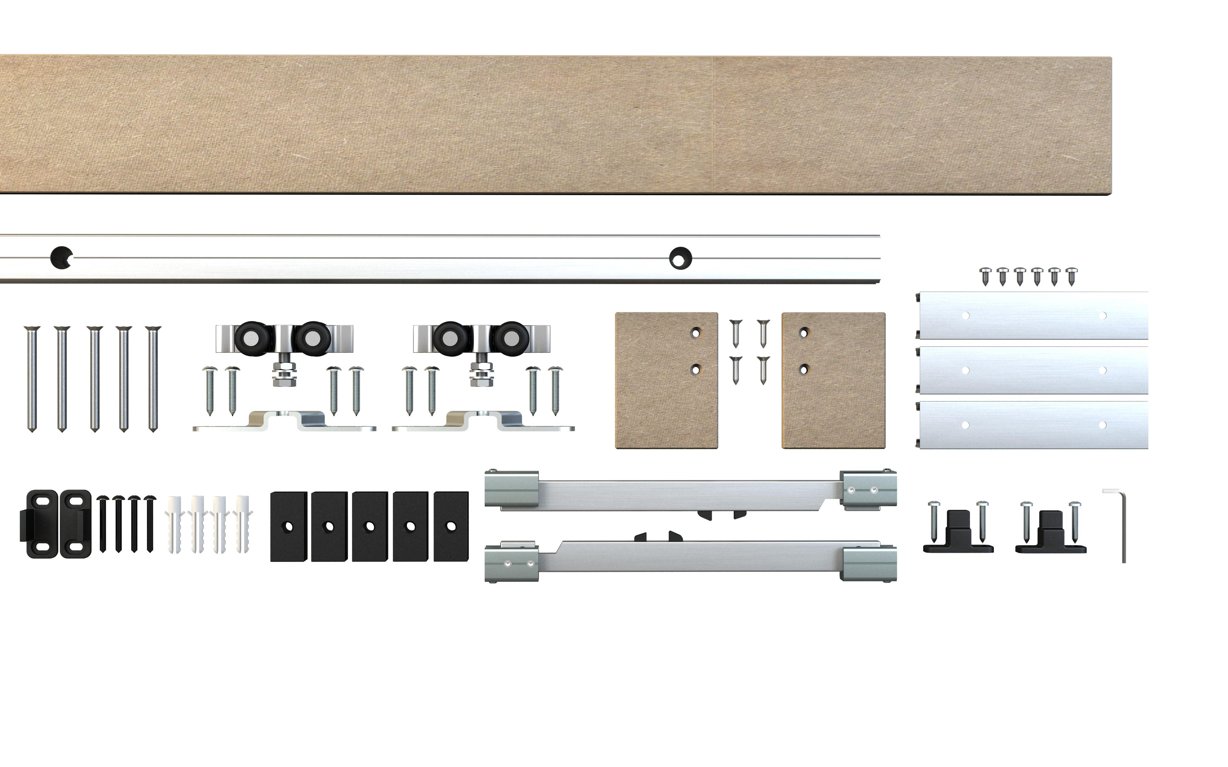 Aluminum Flat Rail For Barn Door,With Sliding Barn Door Hardware Interior Low Cost Accessories Kit