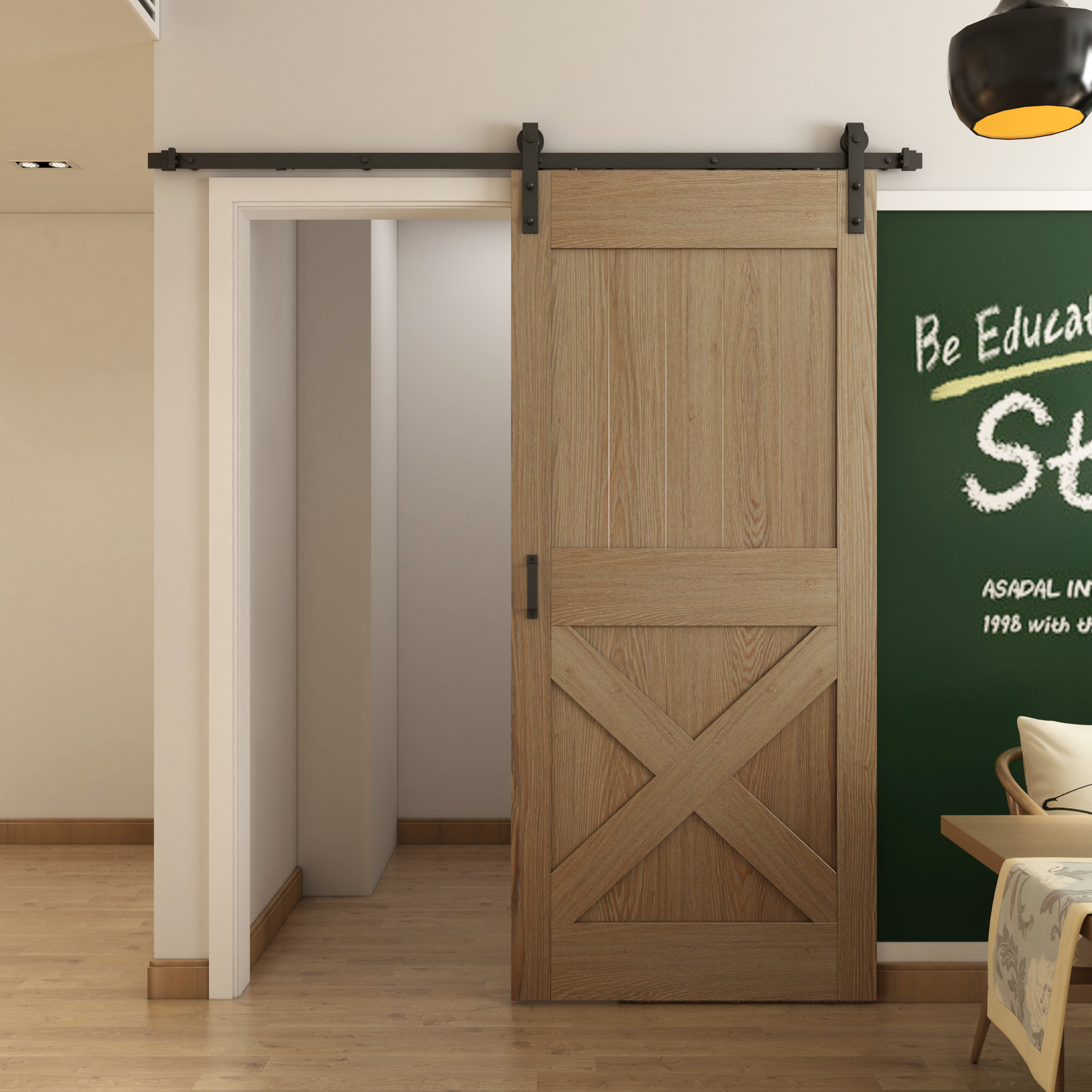 High Quality Indoor Classic Style Sliding Barn Door System with Soft Closing