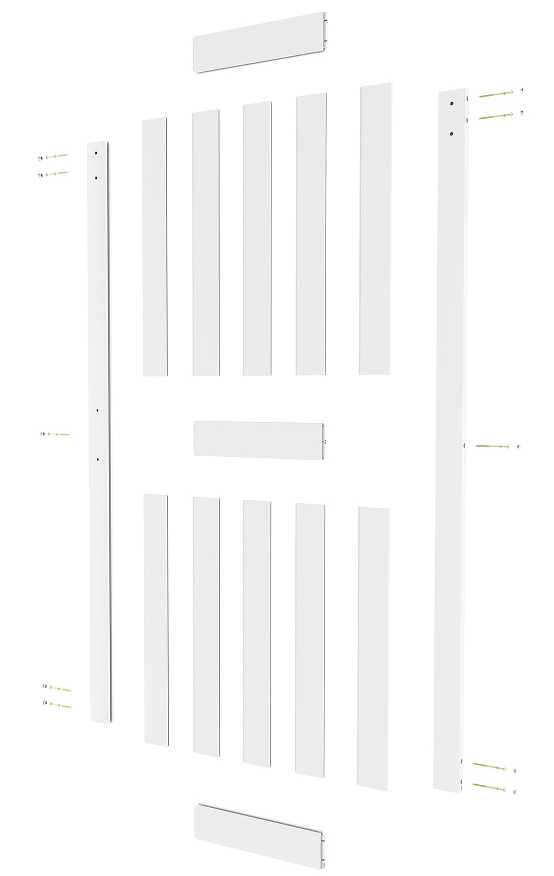 26in x 84in Knocked down version H style white wooden barn door,DIY Assembly