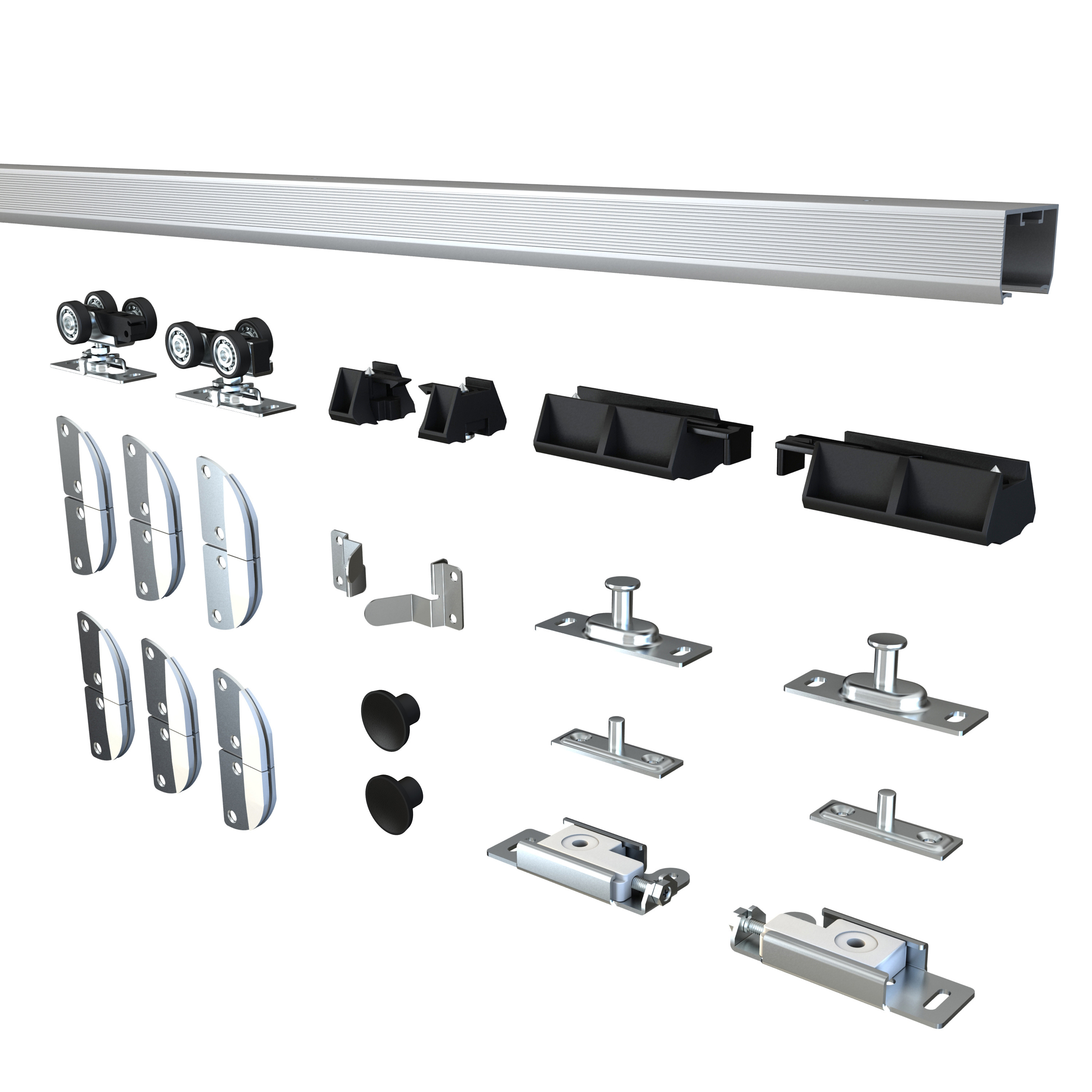 Bi-fold Sliding Barn Closet Door Hardware Kit,Four Door Panel Closet,Wardrobe,Cupboard Fittings Bi-folding