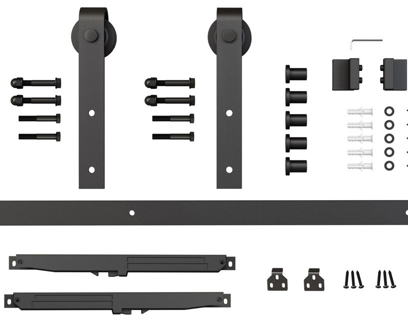 High Quality Indoor Classic Style Sliding Barn Door System with Soft Closing