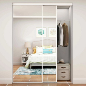 2023 New Style Steel Frame Mirrored Bypass Closet Door including Hardware Kit with Mail Order Packing