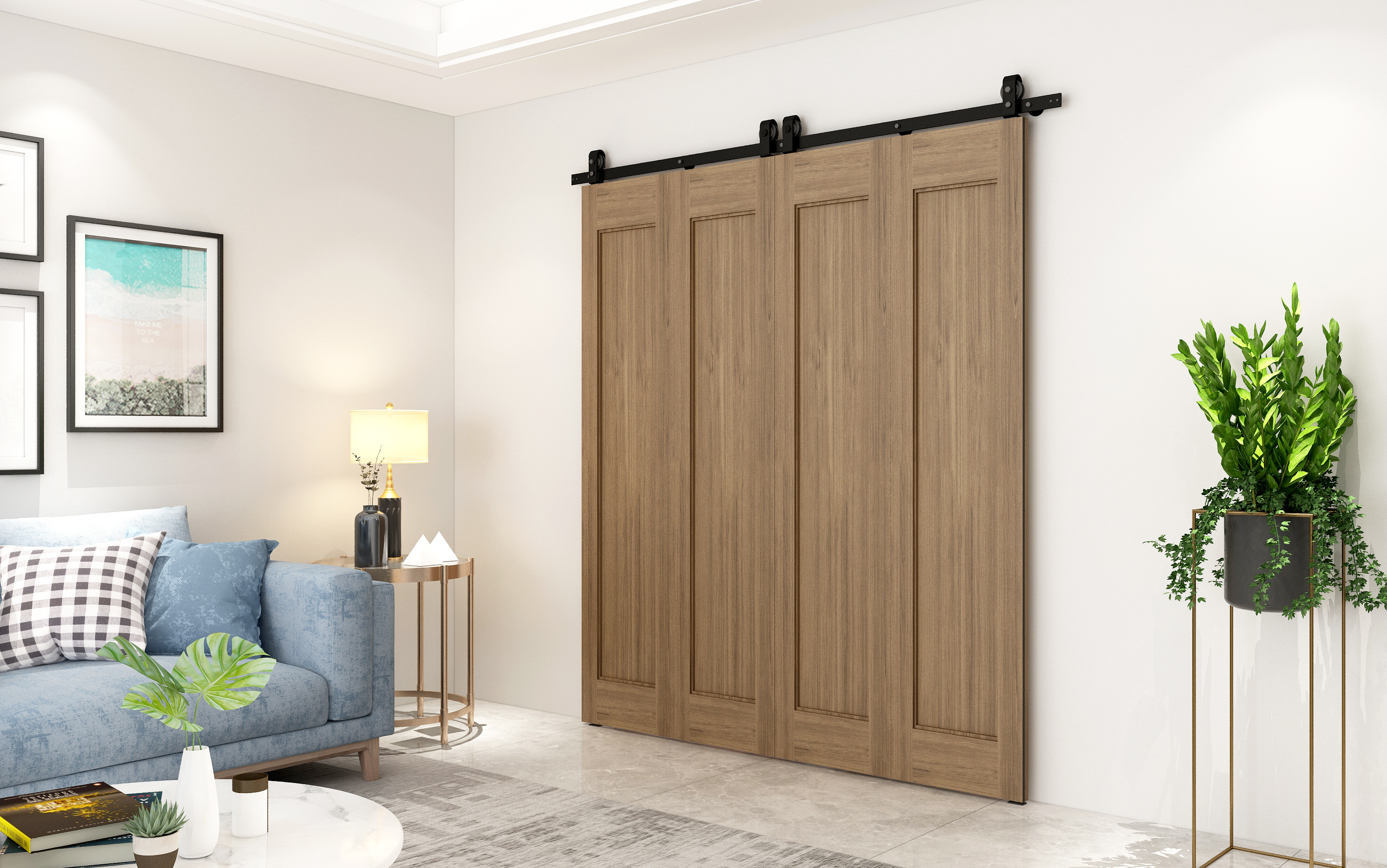 Black Folding Sliding Barn Door Hardware