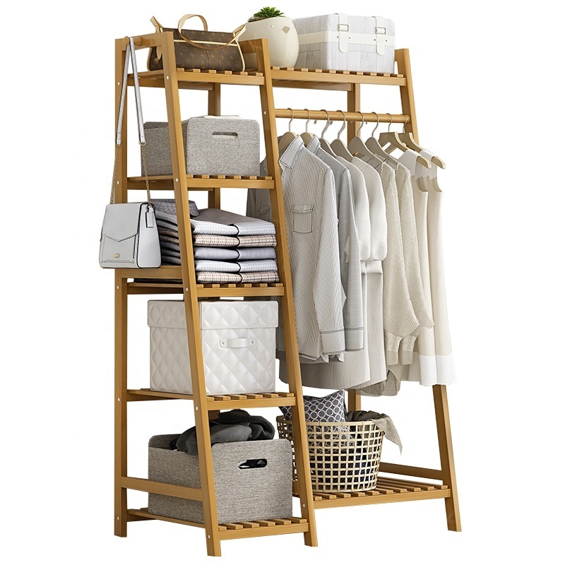 L-110CM Bhot sale Bamboo 4 Tier cheap retail retail clothing rack boutique clothing racks